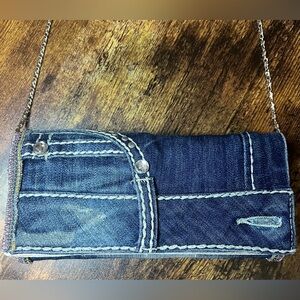 Retro Remix | women’s embellished blue denim purse